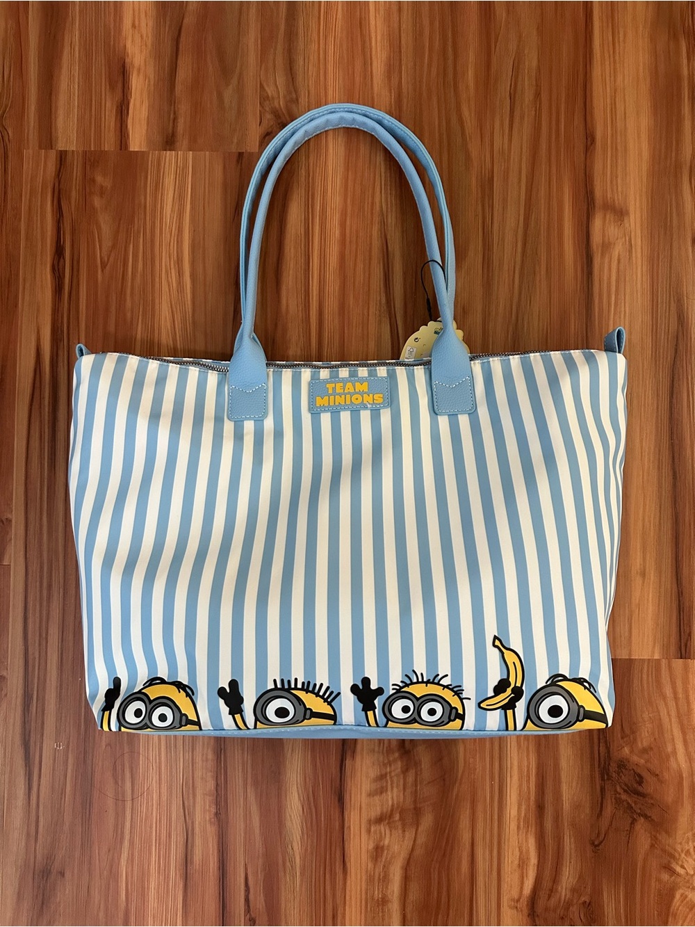 NWT Primark Despicable Me Minions Blue & White Striped Tote Bag
